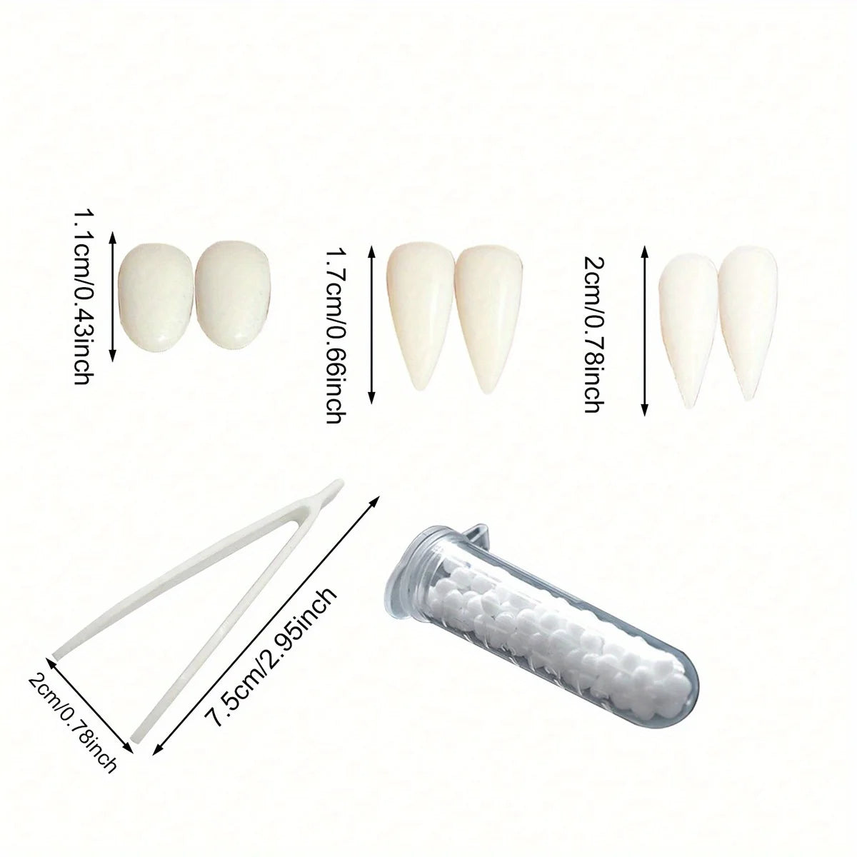 Fangs Dentures Props Halloween Decoration Props Resin Fake Teeth With Solid Glue Denture Adhesive Halloween Party Decor