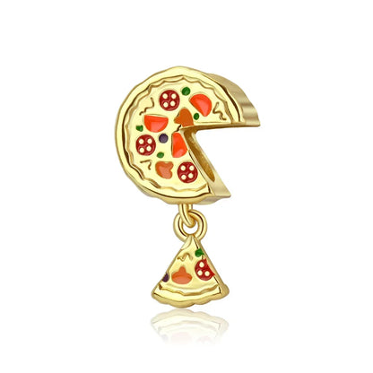 Original 925 Sterling Silver Gold Heart Charms Beads Sparkling MapleLeaf Safety Pendant For Women Bracelet DIY Fine Jewelry Gift