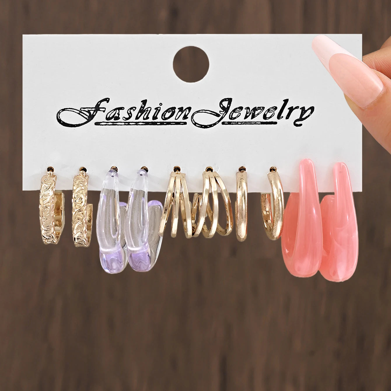 10pcs/30pcs Cross-Border Hot-Selling EU/US Alloy Square Geometric Women's Earring Set - High-End C-Shaped Hoops