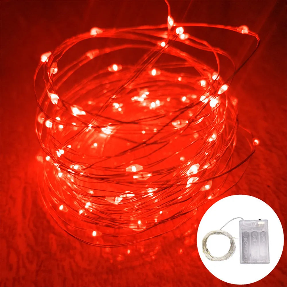 1Pack Fairy Light String Led Copper Wire String Light 1/2/3/5/10M Battery Powered For Bedroom Garden Party Wedding Decoration