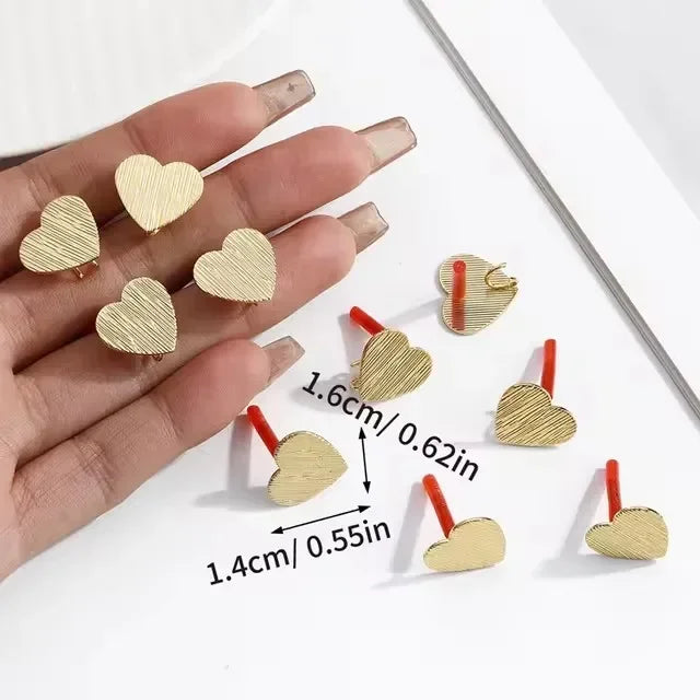 10pcs/set DIY Stainless Steel Earrings Connectors Round Irregular Gold Color Earrings Back Earrings Setting for Jewelry Making