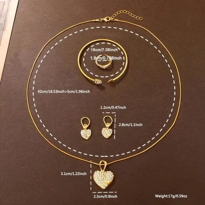 6PCS/Set Luxury Rhinestone Women Watches Fashion Roma Dial Quartz Wristwatch Jewelry Set