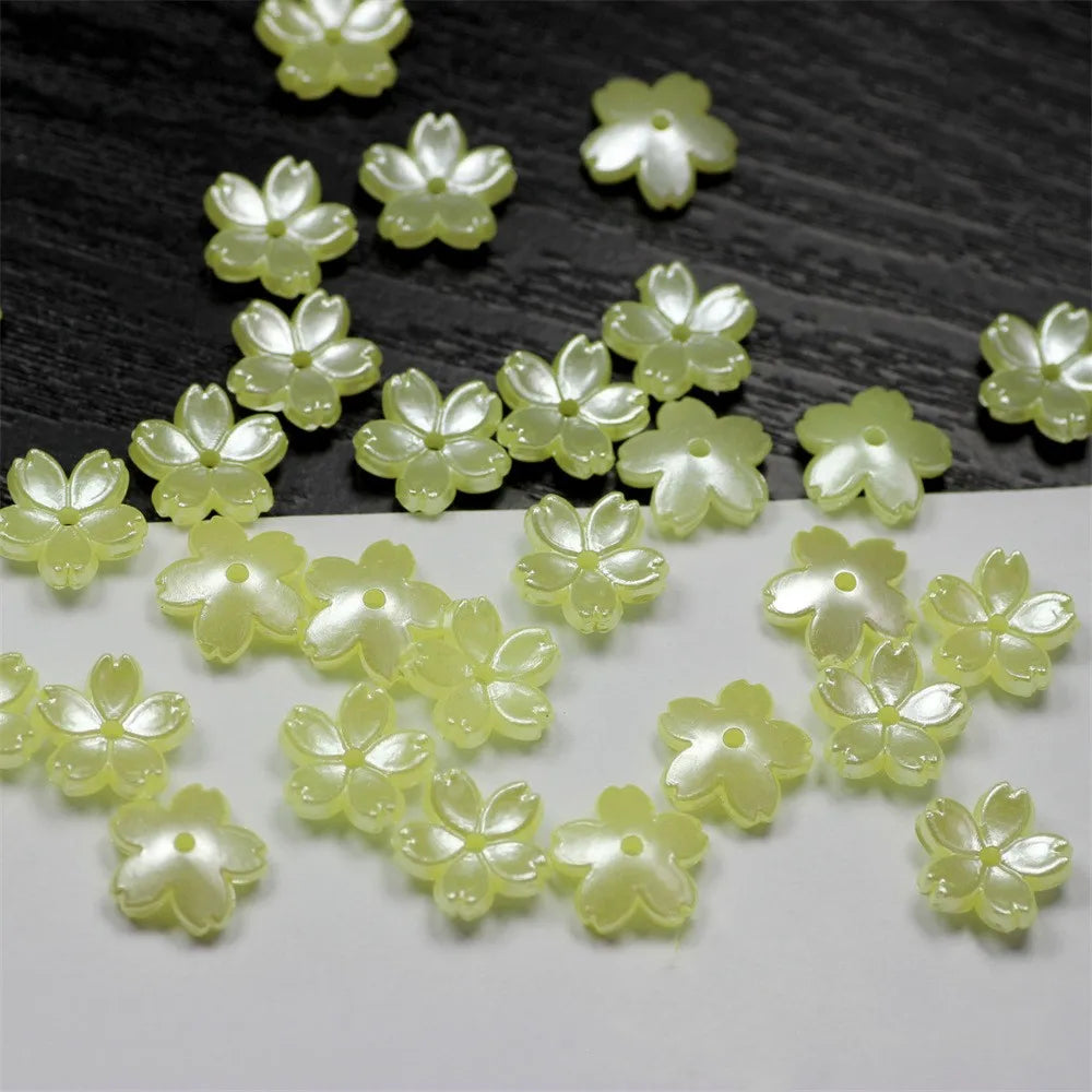 50Pcs/lot 10MM Acrylic Flowers Beads Sakura Spacer Beads Findings Charms For Jewelry Making DIY Bracelet Necklace Accessories