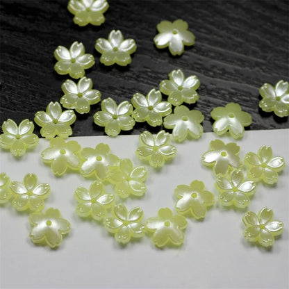 50Pcs/lot 10MM Acrylic Flowers Beads Sakura Spacer Beads Findings Charms For Jewelry Making DIY Bracelet Necklace Accessories