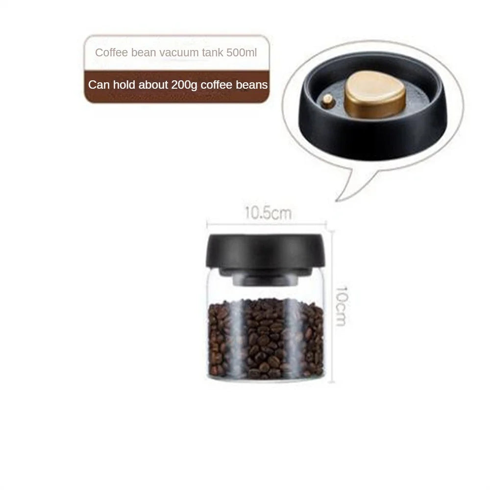 Coffee Beans Vacuum Sealed Tank Household Glass Food Storage Tank For Moisture-proof Air Extraction Transparent Tea Storage TanK