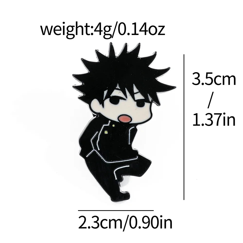 4 Pcs Cartoon Character Brooch Handsome Eye Mask Boy Enamel Pin Metal Badge Jewelry Backpack Clothing Accessories Festival Gift