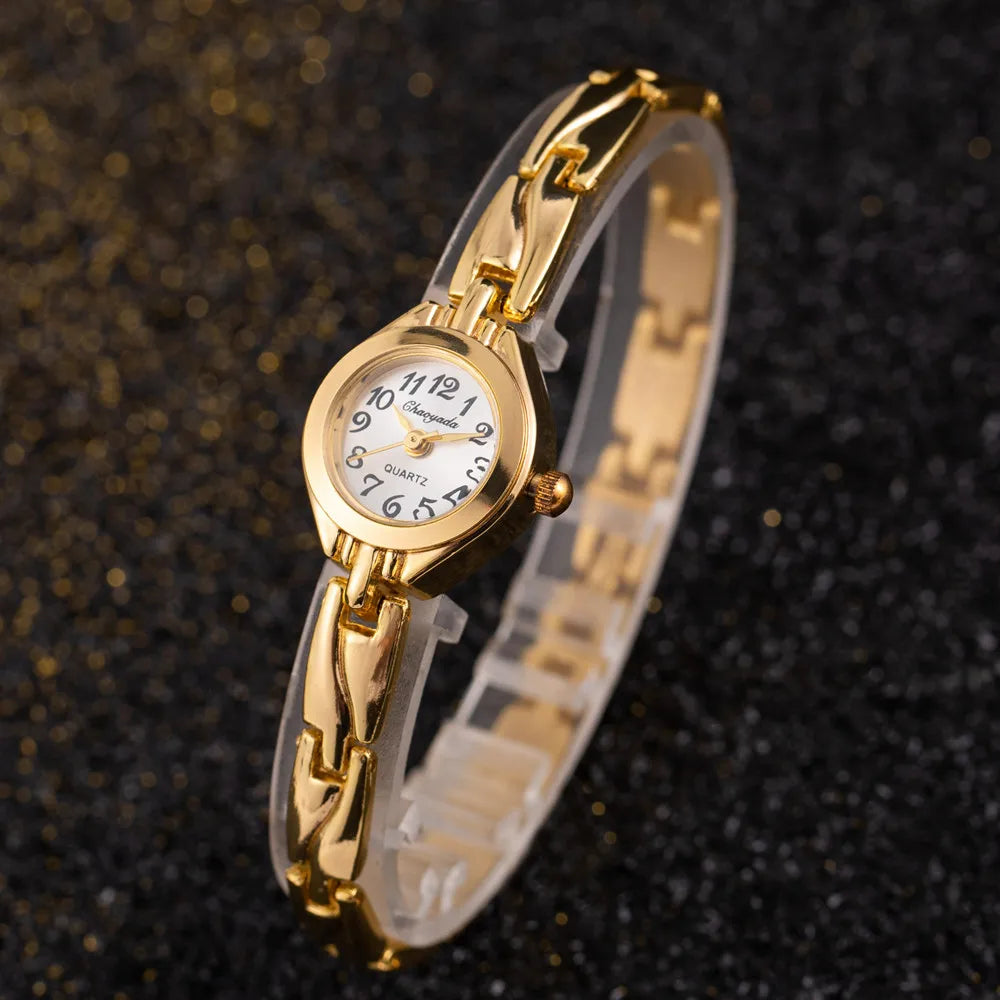 Women Bracelet Watch Mujer Golden Relojes Small Dial Quartz Leisure Popular Wristwatch Hour Female Ladies Elegant Relogio Clock