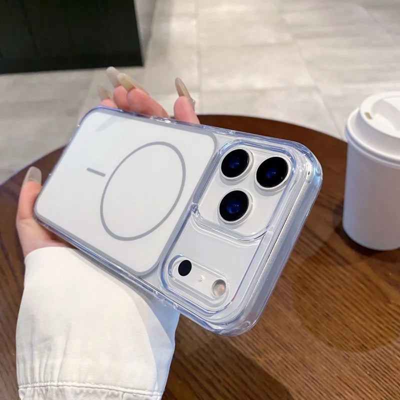 Anti-yellowing Matte Back Panel Magnetic Phone Case For IPhone17 Pro Max Air Wireless Charging Clear Soft Border Anti-Drop Cover