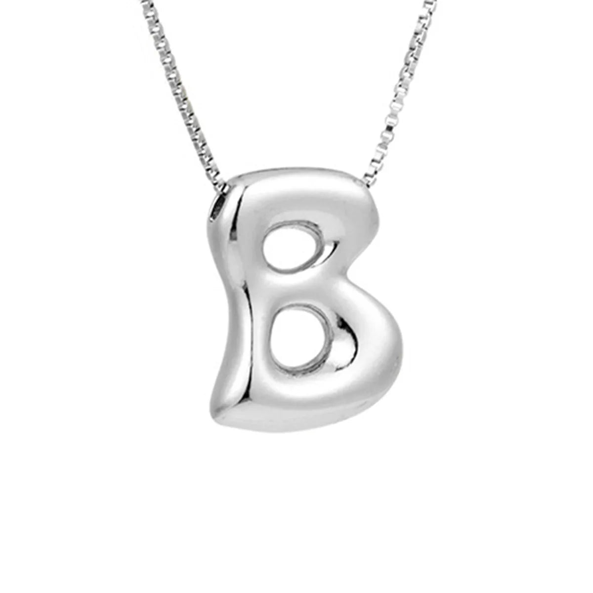 Delicate Chunky Balloon 26 Letter Necklace Bubble Initial Alphabet Pendant Box Chain Choker Stainless Steel Gold Plated Jewelry