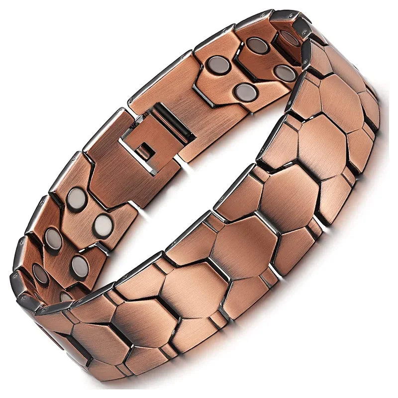 Men Pure Copper Bracelet Health Energy Germanium Magnetic Bracelet Vintage Hologram Chain Link Bracelets for Women Arthritis