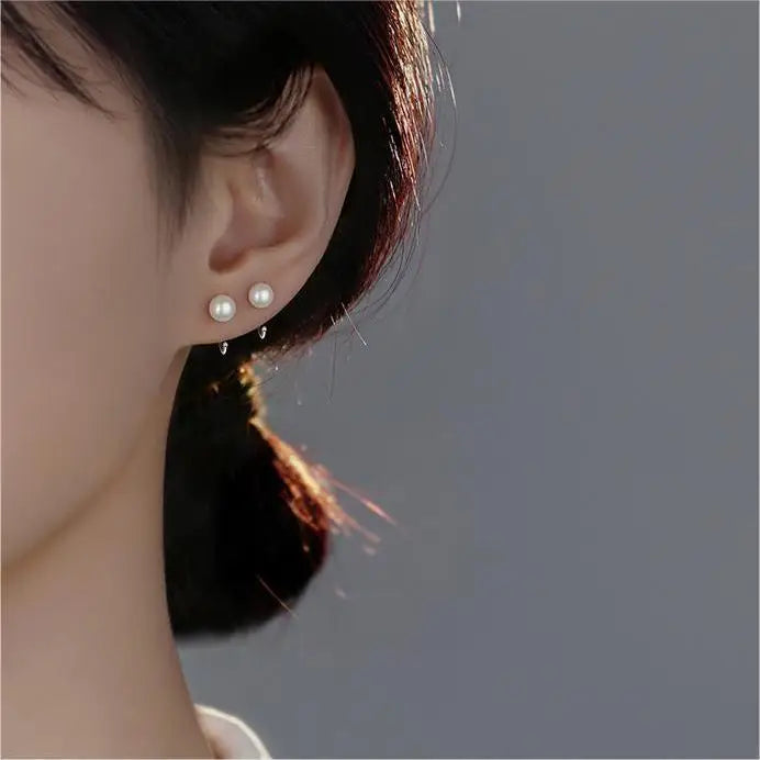 Elegent Minimalist Zircon Stud Earrings for Teens Ear Piercing Earrings Women Men Wedding Party Girl Jewelry Gifts