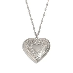 E.B.belle Flower Pattern Hollow Heart Photo Box Pendant Necklace For Women Stainless Steel Jewelry 18K Gold Plated Souvenir Gift