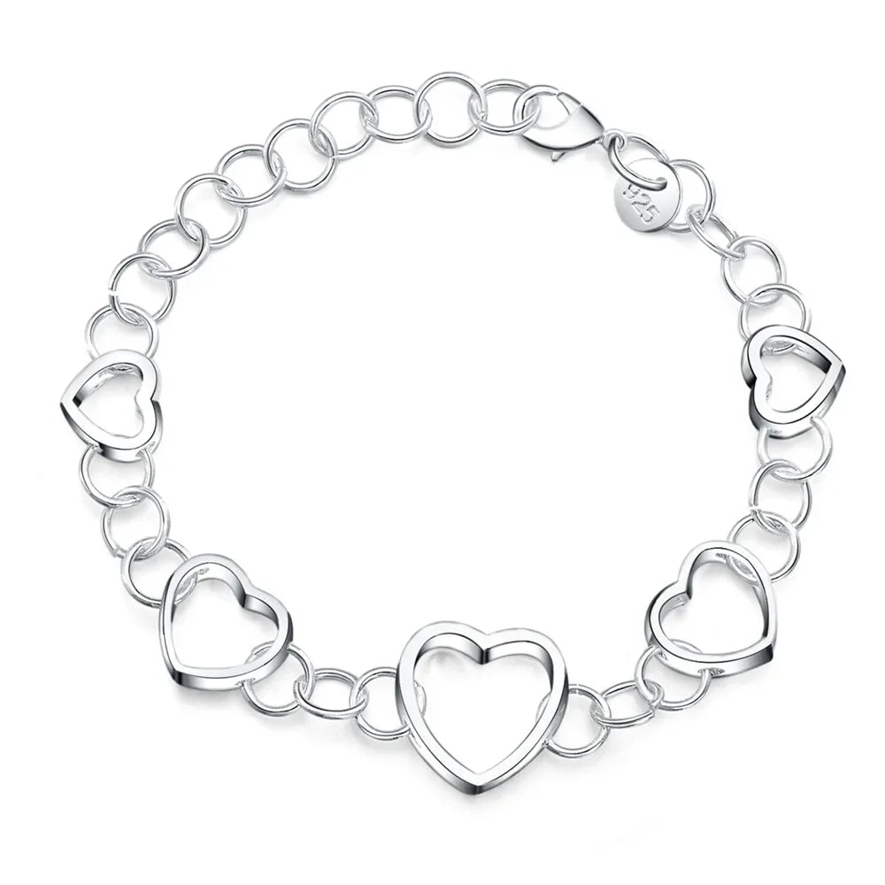 Creative Twist Circle Chain Women Men Silver Plated Bracelets New High 925quality Fashion Jewelry Christmas Gifts H070