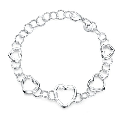 Creative Twist Circle Chain Women Men Silver Plated Bracelets New High 925quality Fashion Jewelry Christmas Gifts H070