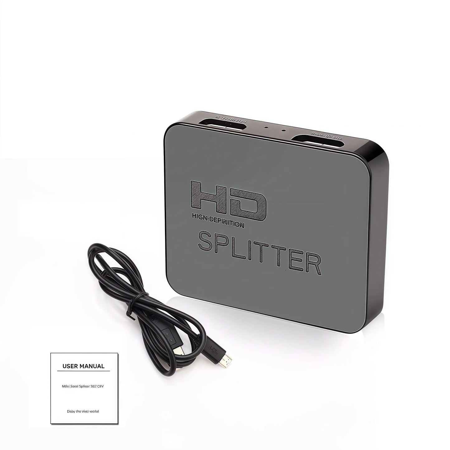 1x2 4K HDMI Splitter - 1 Input 2 Output Video Distributor for Dual Monitor, PC,Projector,Laptop,4K@60Hz HD Amplifier Switch Box