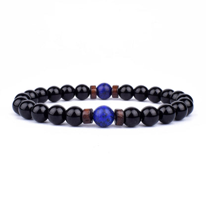 Natural Volcanic Lava Stone Beaded Bracelets for Women Men Jewelry Tiger Eyes Lapis Lazuli Healing Balance Chakra Bead Bracelet