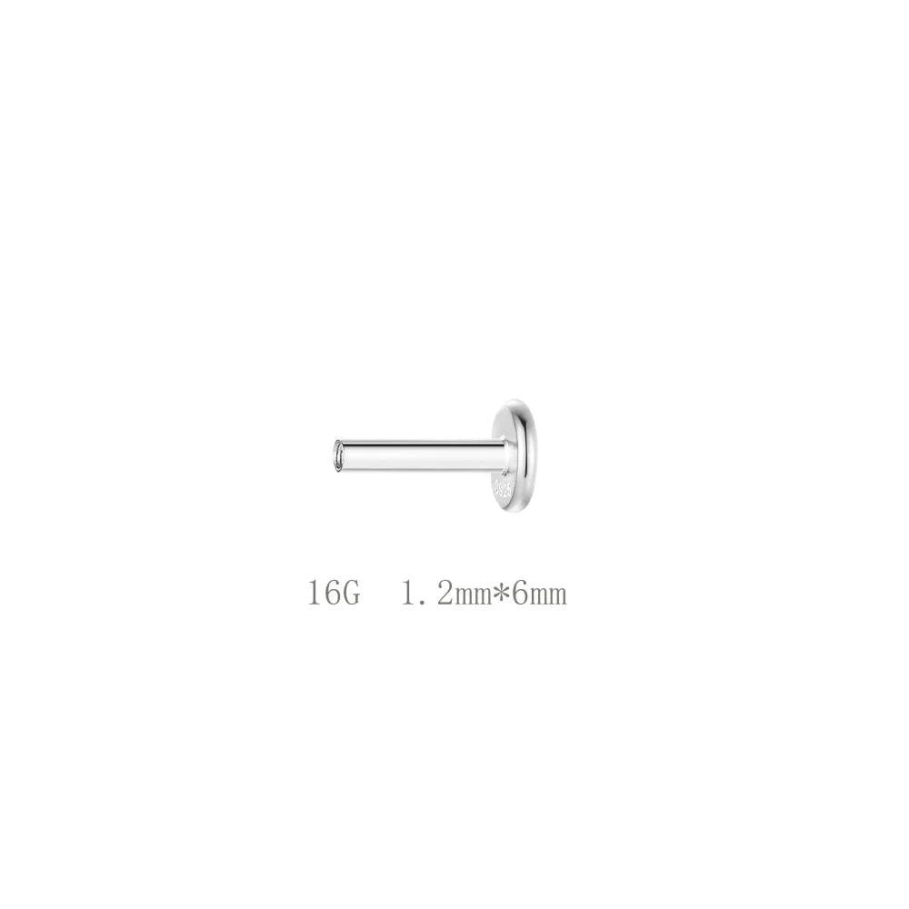 Aide 1pc 925 Sterling Silver Mini Zircon Thick Flat Screw Back Drop Earrings For Women K Gold Piercing Stud Earrings Jewelry