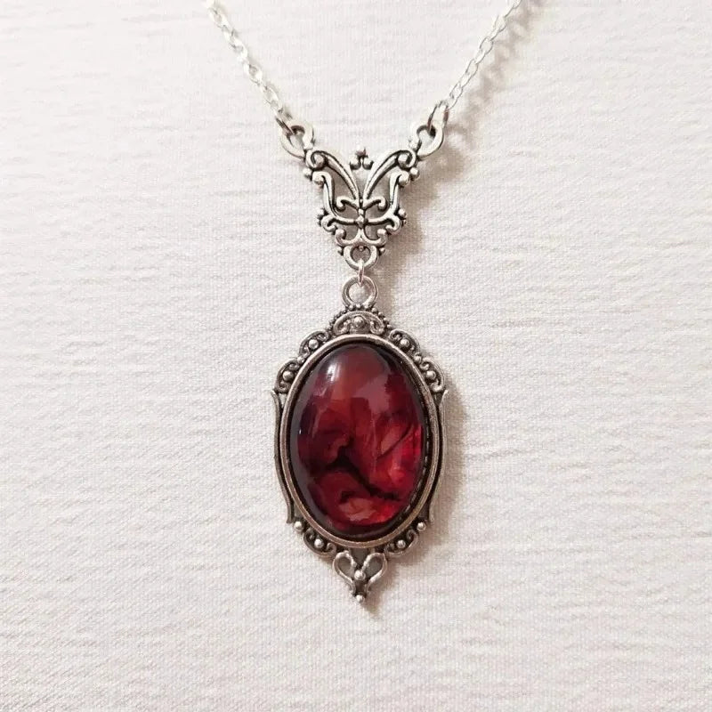 Vintage Red Quartz Crystal Necklace 2025 Men's And Women's Talisman Pendant Classical Style Jewelry Accessories
