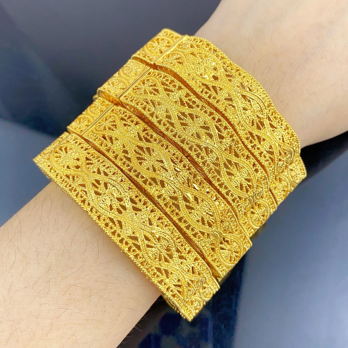 ANIID Luxury African Charm 24k Gold Plated Bangles For Women Arabic Bridal Dubai Indian Bracelet Nigerian Wedding Jewelry Party