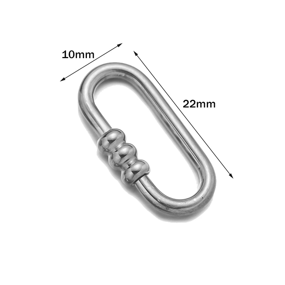 5pcs Gold Stainless Steel Heart Screw Carabiner Lock Connector Fastener Clip For DIY Necklaces Keychain Jewelry Making Supplies