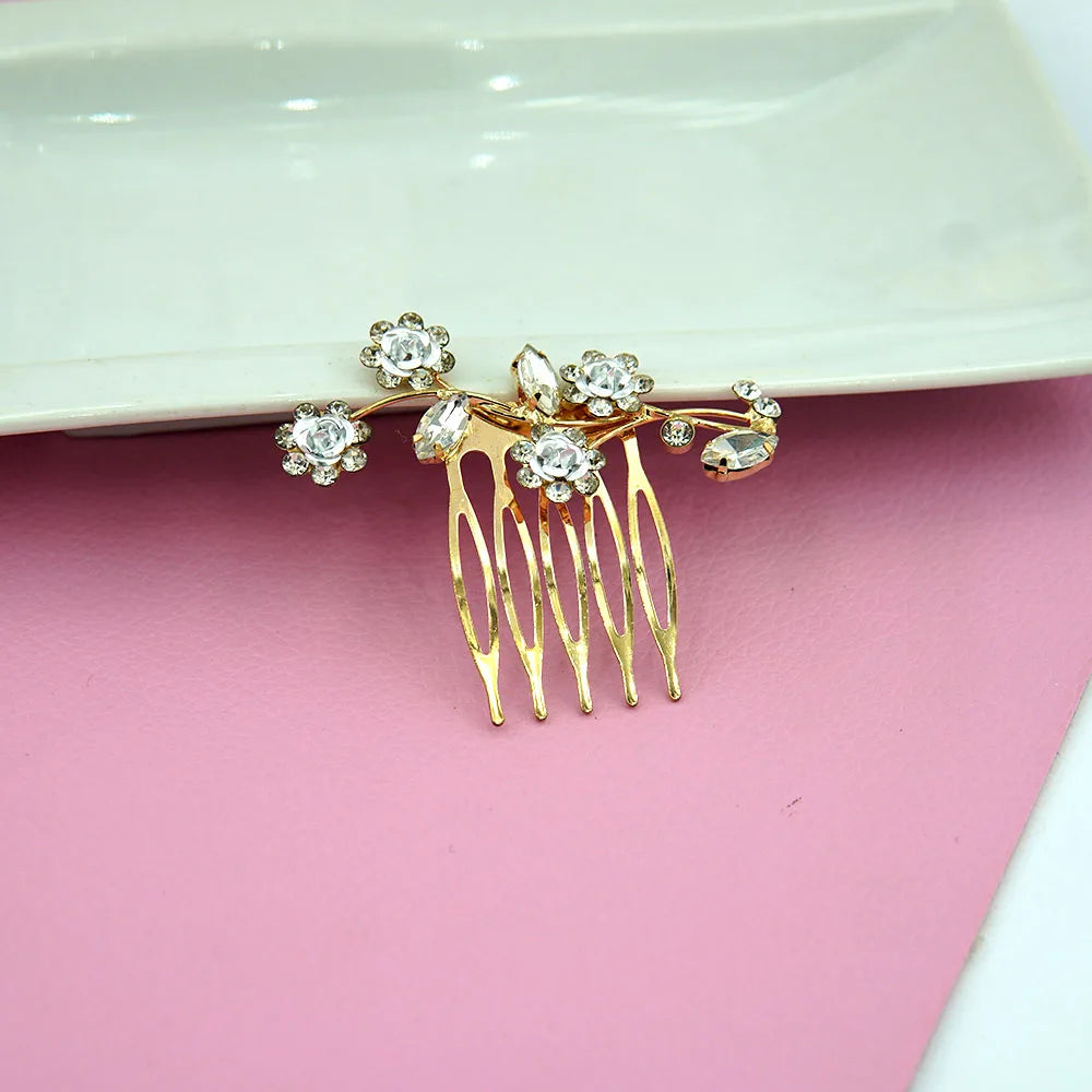 Fashion Hair Combs Flowers Jewelry Crystal Women Hairpins Bridal Hair Ornament Handmade Wedding Accessories Gift