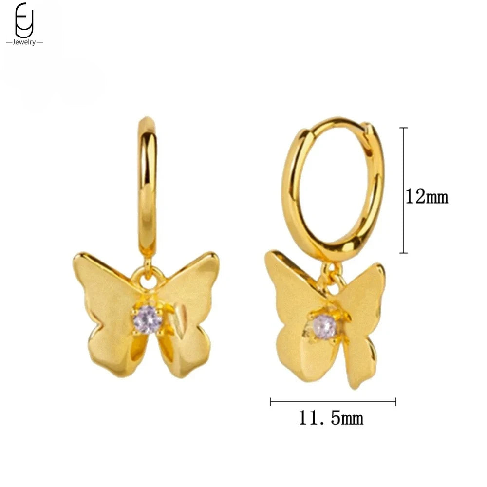 925 Sterling Silver Needle Vintage Gold Earrings Luxury Long Chain Tassel Crystal Hoop Earrings for Women Party Trend Jewelry