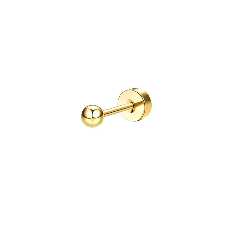 Bobisty 1pc Earrings for Sensitive Ears Surgical Stainless Steel Earrings for Women Dainty Flat Back Earring Stud Hoop Cartilage