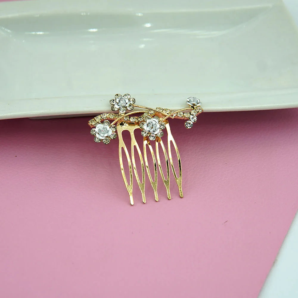 Fashion Hair Combs Flowers Jewelry Crystal Women Hairpins Bridal Hair Ornament Handmade Wedding Accessories Gift