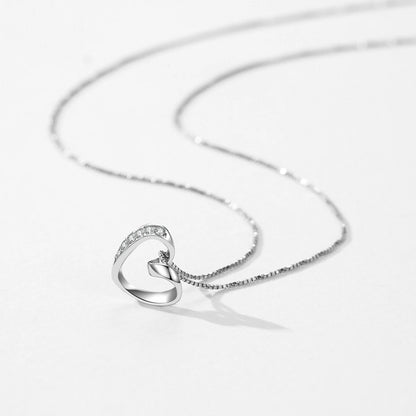 MODIAN Real 925 Sterling Silver Romantic Simple Heart Pendant Necklace Classic Link Chain Neck For Women Wedding Fine Jewelry