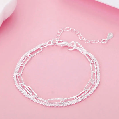 925 Sterling Silver Square Buckle 10MM Side Chain Solid Bracelet for Women Men Charm Party Gift Wedding Fashion Jewelry