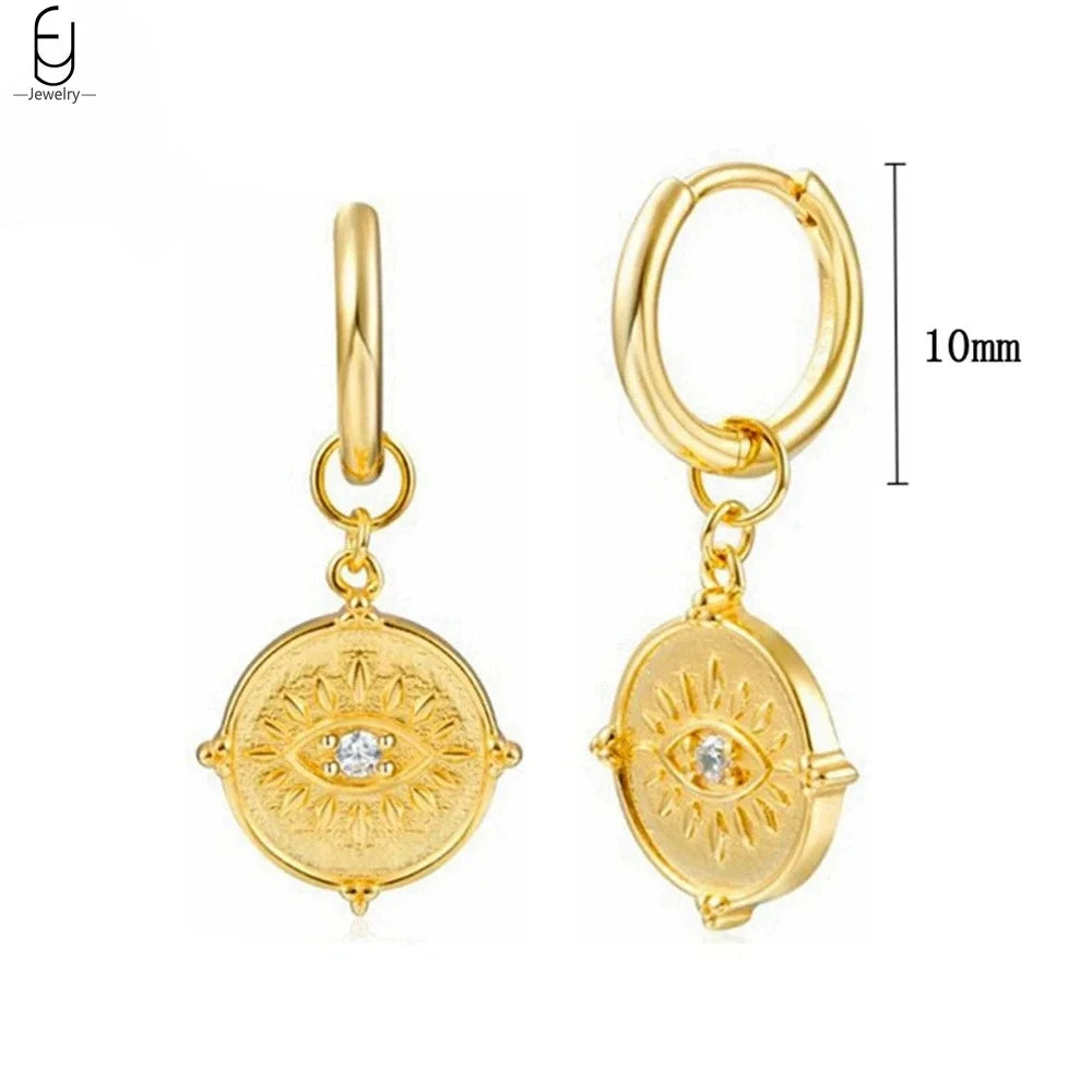 925 Sterling Silver Needle Vintage Gold Earrings Luxury Long Chain Tassel Crystal Hoop Earrings for Women Party Trend Jewelry