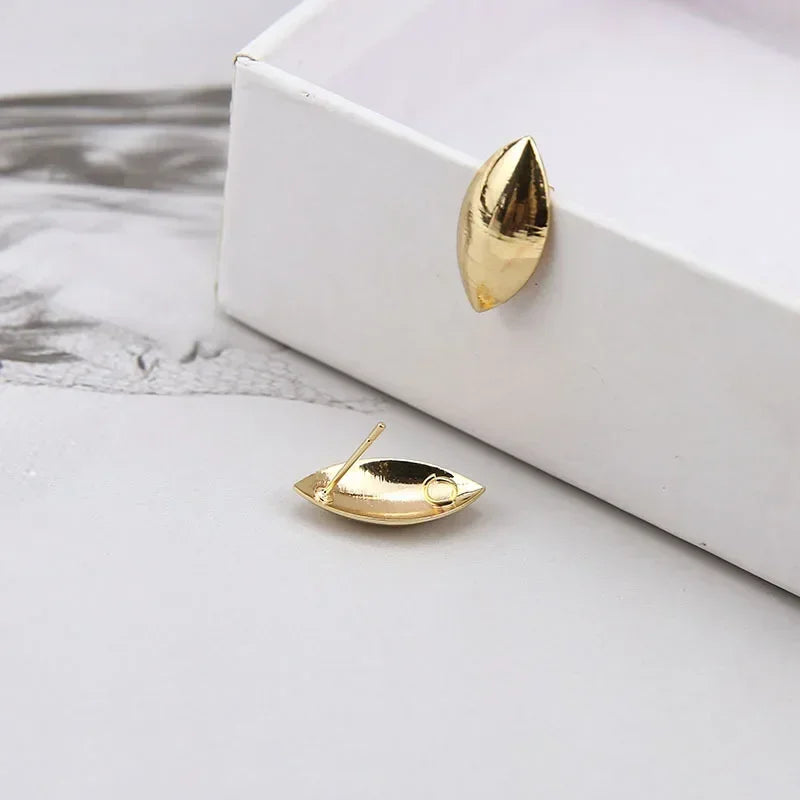 10pcs/set DIY Stainless Steel Earrings Connectors Round Irregular Gold Color Earrings Back Earrings Setting for Jewelry Making