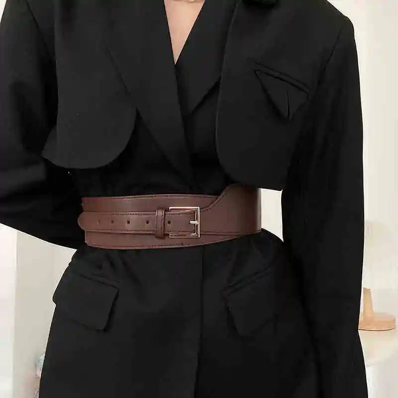 1pcs Belt Women Ins Wind Versatile Korean Version Black Dress Wide Waist Cincher Women Summer Outerwear Fashion Suit Decorative