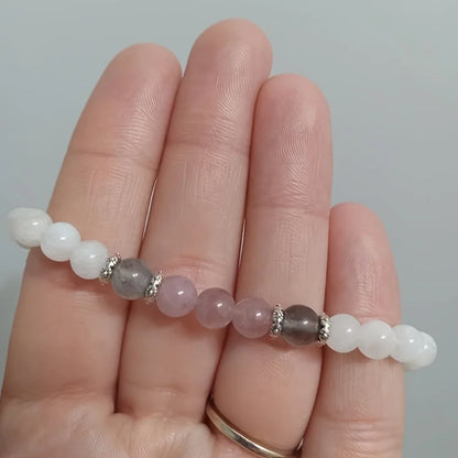 1pc/Moonstone, Labradorite and Rose Quartz Bracelet Calm, Spiritual, New Beginnings, Positive Energy, Protection Stress Relief