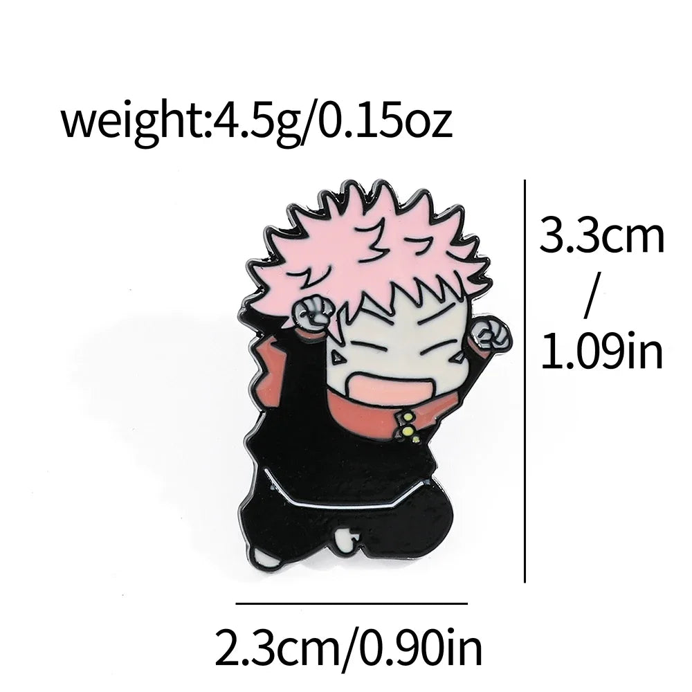 4 Pcs Cartoon Character Brooch Handsome Eye Mask Boy Enamel Pin Metal Badge Jewelry Backpack Clothing Accessories Festival Gift
