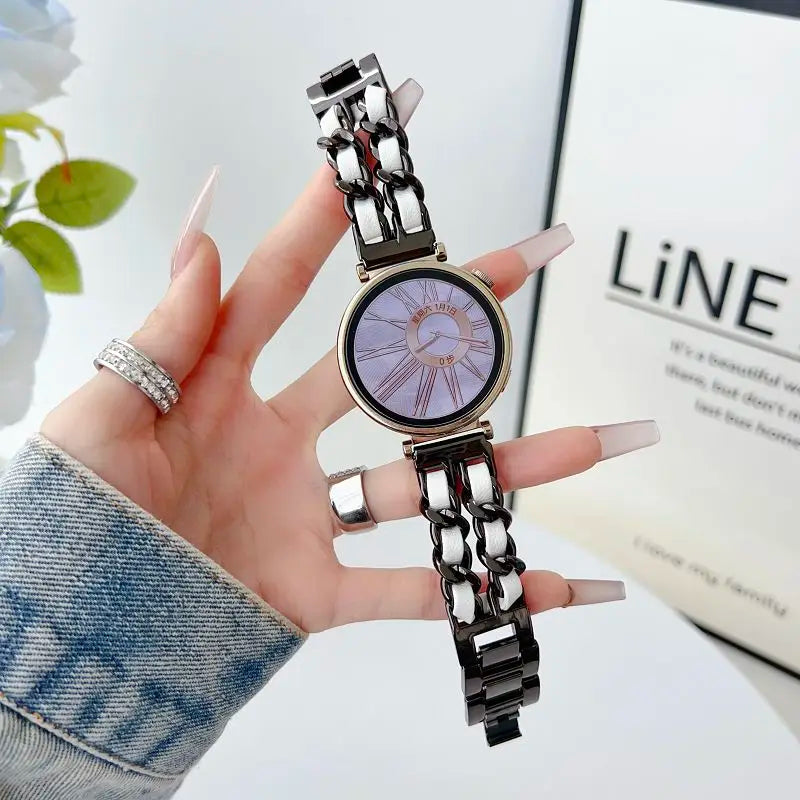 18mm Metal Strap for Huawei Watch GT5 41mm Gt 4 41mm Bands Stylish Leather Bracelet for Huawei Gt 5pro 42mm Women Metal Correa