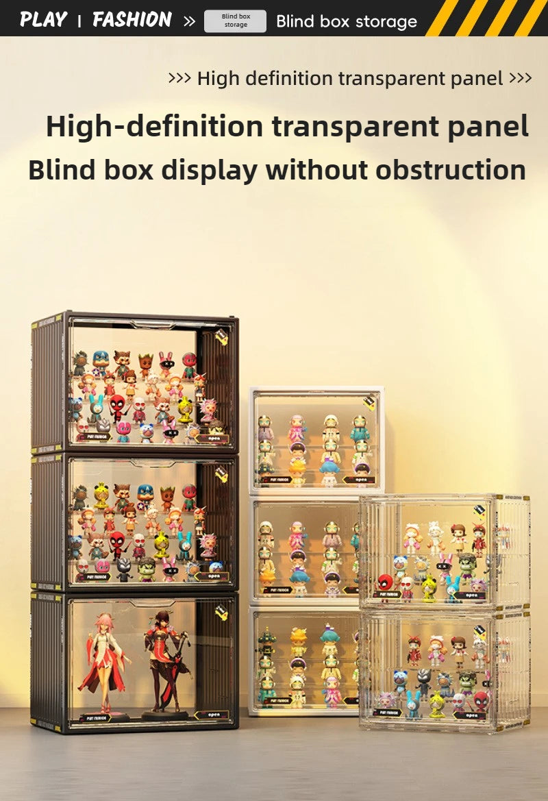 Pop Mart 3-Tier Acrylic Display Case - Dustproof Step Shelf for Anime Cars, Action Figures & Jewelry Organizer