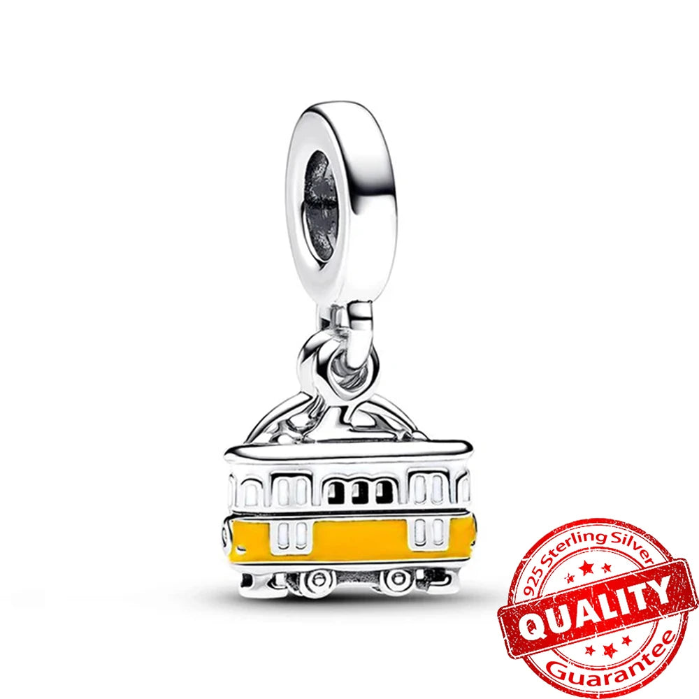 Sparkling Gold Monstera Leaf Charm Fit Original Bracelet 925 Sterling Silver Shark Tooth Mini Charm for Girls Party Jewelry