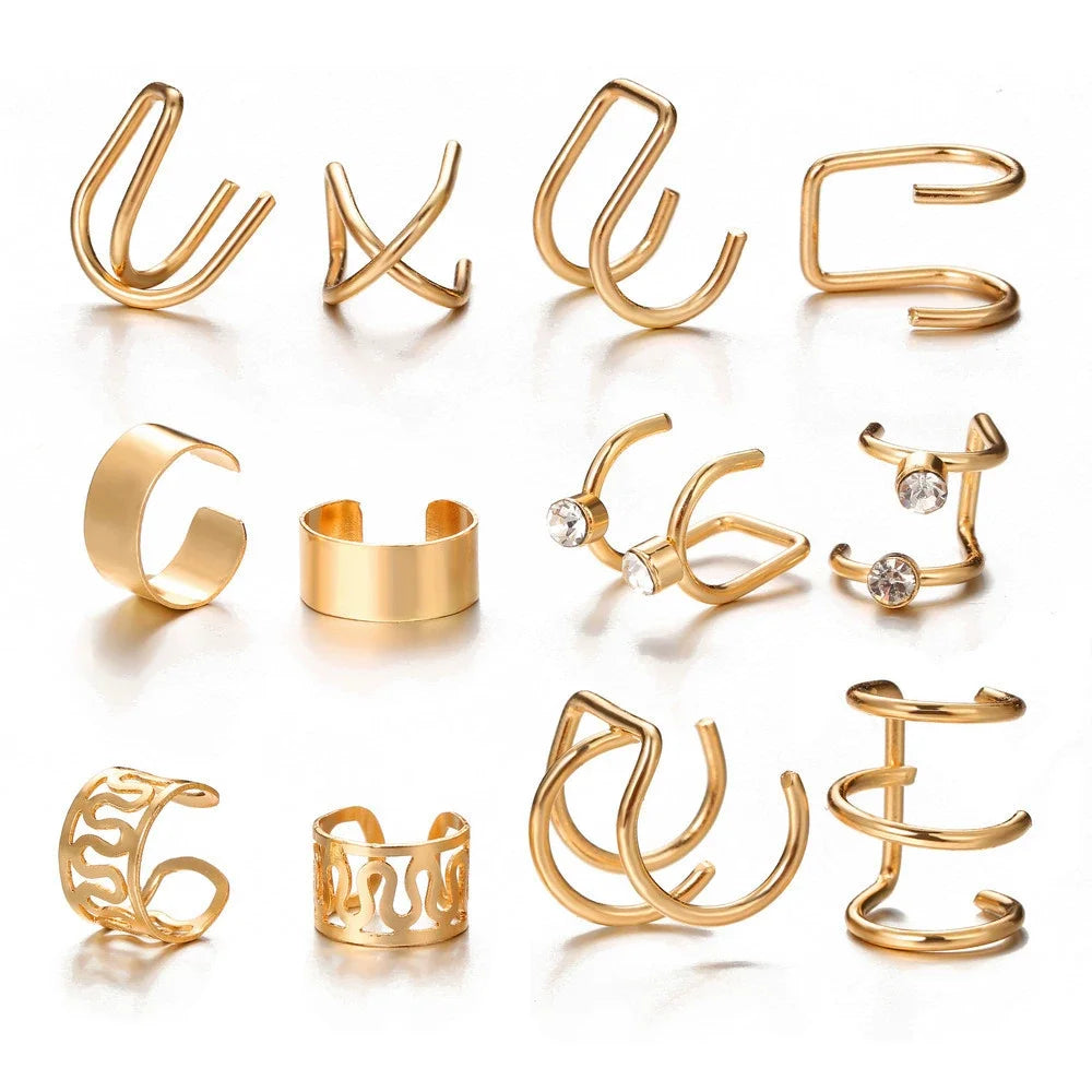 Simple Metal Geometric Butterfly Love Star Earrings Necklace Ring Fashion Jewelry Sets for Women Daily Wear Party Vacation Gifts