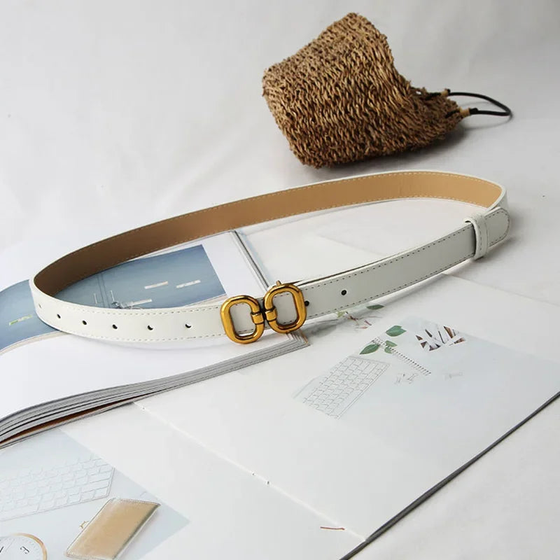 Belt for Women Famous Brand Luxury Designer Thin Waist Straps Fashion Women PU Leather Jeans Dress Trouser Denim Belt Waistband