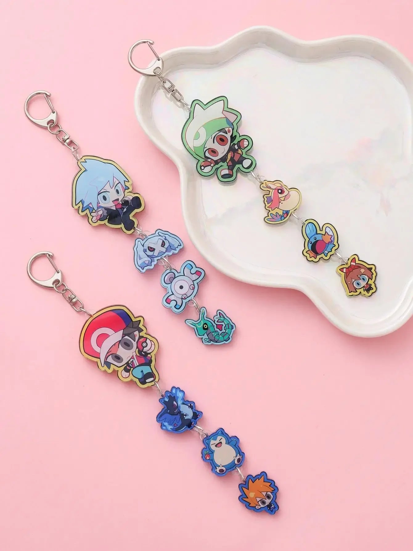Anime Acrylic keychain accessaries Cartoon Car Bag Pendant Gift cute creative bag charm funny Friends Fans Gifts Keyring