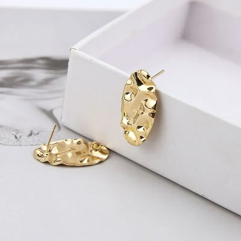 10pcs/set DIY Stainless Steel Earrings Connectors Round Irregular Gold Color Earrings Back Earrings Setting for Jewelry Making