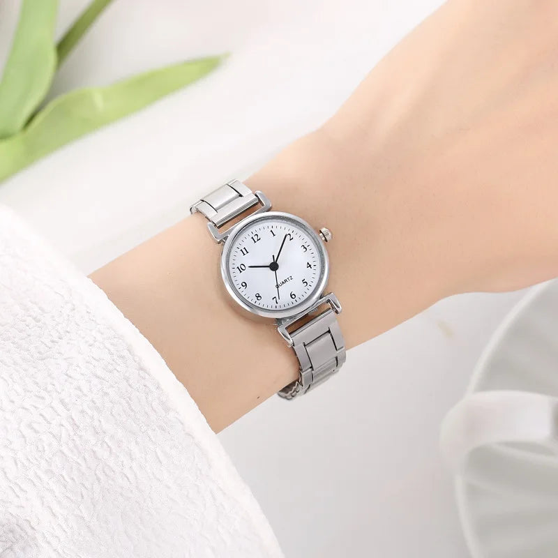 MAYZHISU Fashion Women Watch Light-luxury Ladies Wristwatch Stainless Steel Women Quartz Watch Simple Business Female Clock Gift