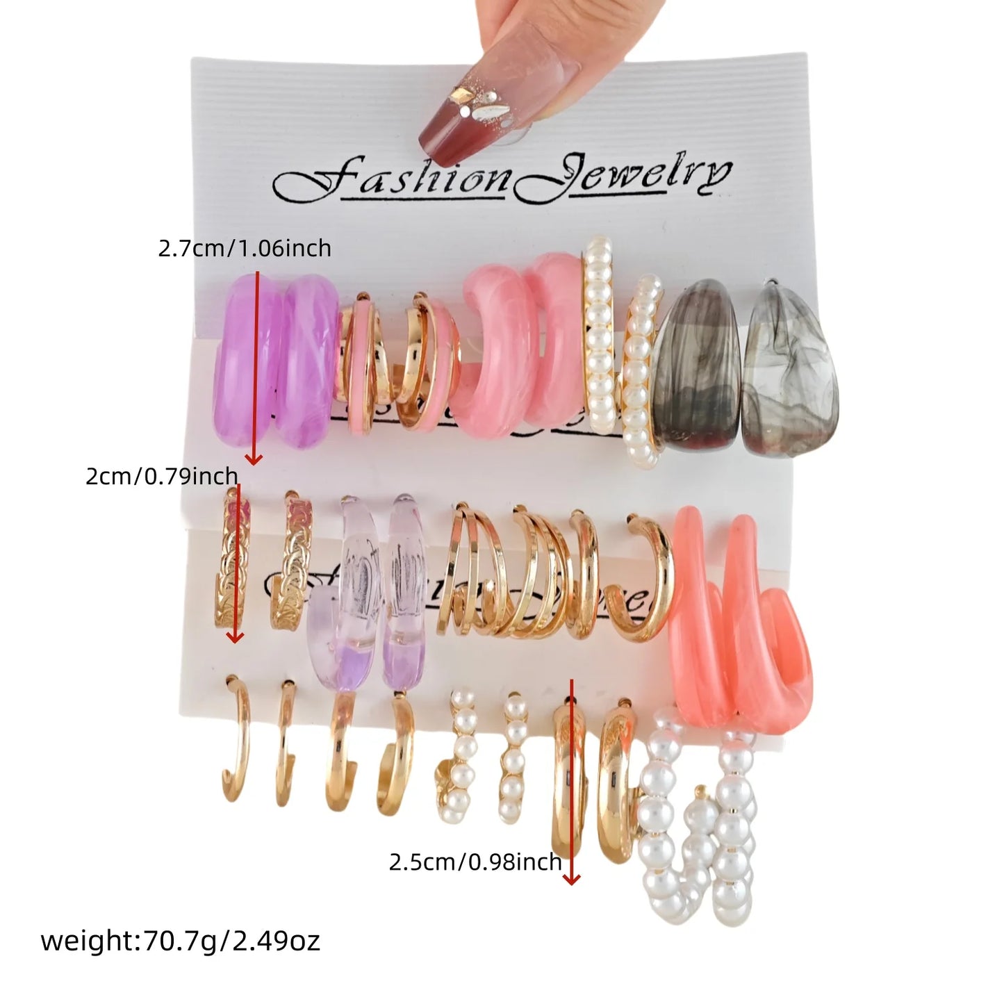 fashion c-shape earrings set women luxury trendy cross-border ear jewelry