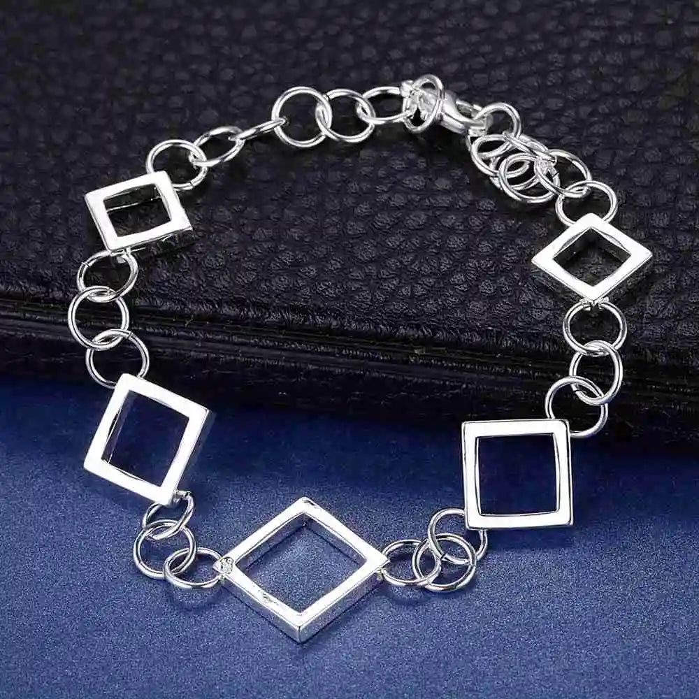 925 Sterling Silver Bracelet Heart High Quality Romance Chain For Woman Men Fashion Engagement Party Wedding Jewelry Gift
