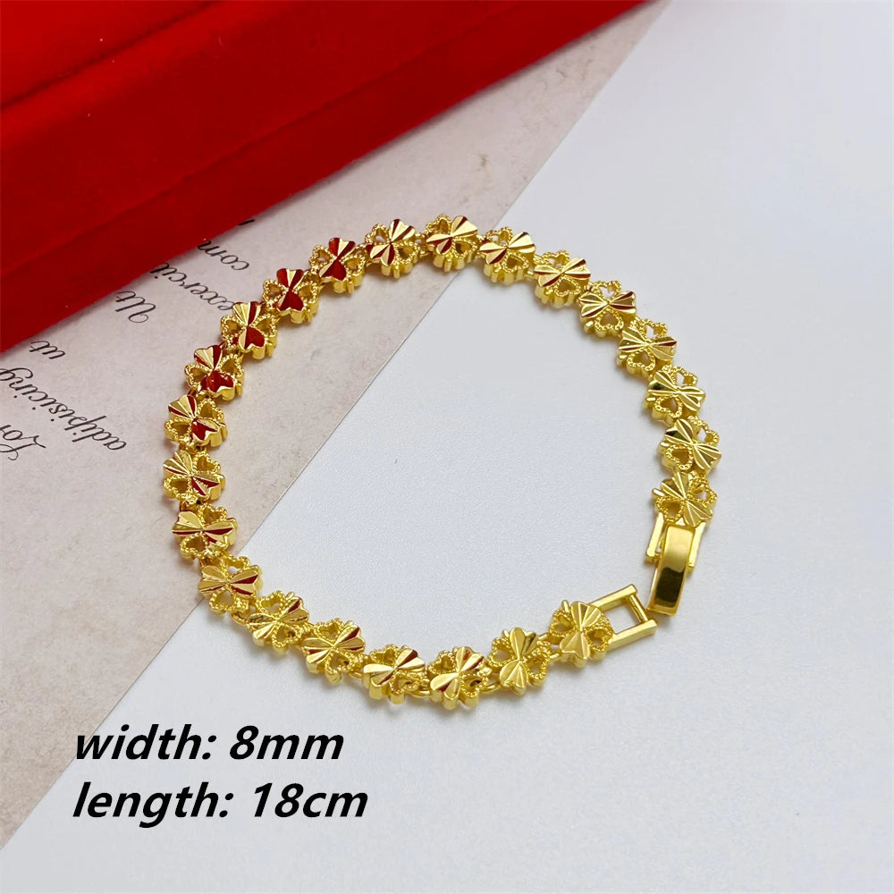 Stainless Steel Women's Hand Bracelet Crown Heart Leaves Flower Wide Chain Wristband Pulsera Femme Vintage Jewelry Party Gifts