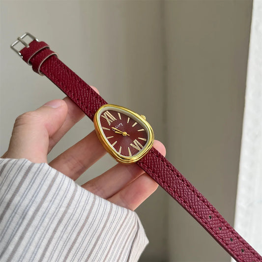 Luxury Brand Women Snake Dial Watch Ladies Fashion Red Leather Strap Quartz Wristwatch Female Gift Dropshipping Clock Relogio