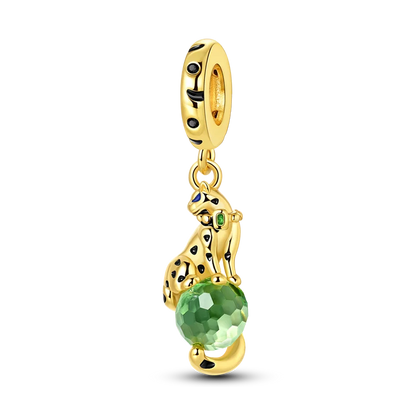 Gold Series DIY Charms Bead Original 925 Sterling Silver Inlaid Zirconium Sun Leopard Pendants Fit Bracelet Jewelry Gift Marking