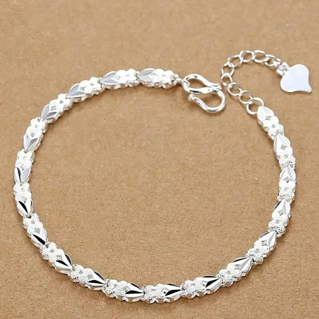 925 Sterling Silver Square Buckle 10MM Side Chain Solid Bracelet for Women Men Charm Party Gift Wedding Fashion Jewelry