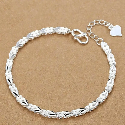 925 Sterling Silver Square Buckle 10MM Side Chain Solid Bracelet for Women Men Charm Party Gift Wedding Fashion Jewelry
